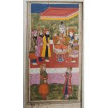 19th century Indian School, Mughal Avadh Courtiers, watercolour