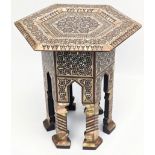A fine late 19th/ early 20th century Ottoman Egyptian mother of pearl inlaid miniature table (trader