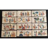 Early 19th century Indian School, a large collection of Hell & heaven pages, each 12cm x 27cm