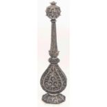 A fine early 19th century Indian Karimnagar filigree silver rosewater sprinkler, H.27cm