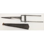 A fine large 17-18th century South Indian bikaner steel Katar with thick armour piercing tip,
