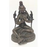 A very fine 18-19th century Indian or Nepalese bronze figure of a female deity