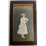 Mid 20th century Indian School, portrait of the Raja, watercolour, 13cm x 8cm