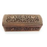 A fine 19th century Anglo-Indian Mysore carved open worked sandalwood box, L.22cm