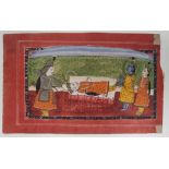 Mid 20th century Indian School, Raja tomb funeral procession, watercolour, 17cm x 11cm