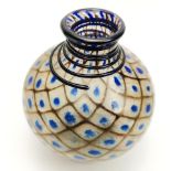 An unusual possibly Mughal Indian glass huqqa base, H.15cm D.11cm