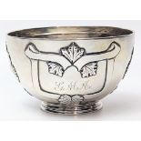 An Arts and Crafts silver bowl, hallmarked London, 1904, maker Charles Edwards, initialed, 170g, D.