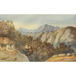 19th century Continental School, Alpine lake scene, oil on canvas, H.61.5cm W.107cm