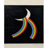Patrick Hughes (b.1939), Moonbow, screenprint, signed in pencil and numbered 11/50, H.17.5cm W.12.