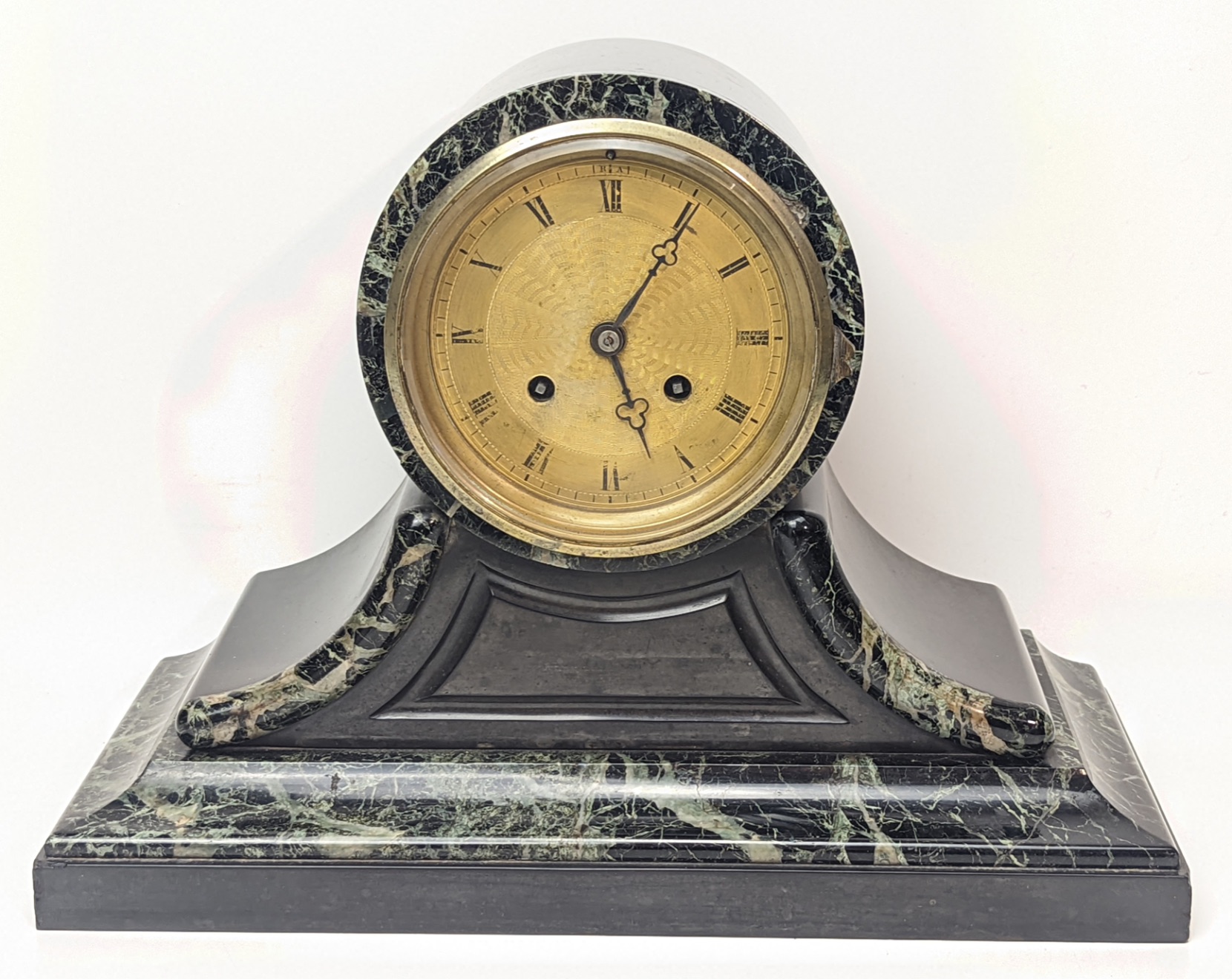 Early 20th century marble and slate mantle clock, H.23cm - Image 2 of 2