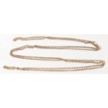 A 9ct yellow gold long link chain, 31g, L.31cm