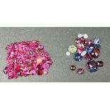 A collection of gemstones to include rubies