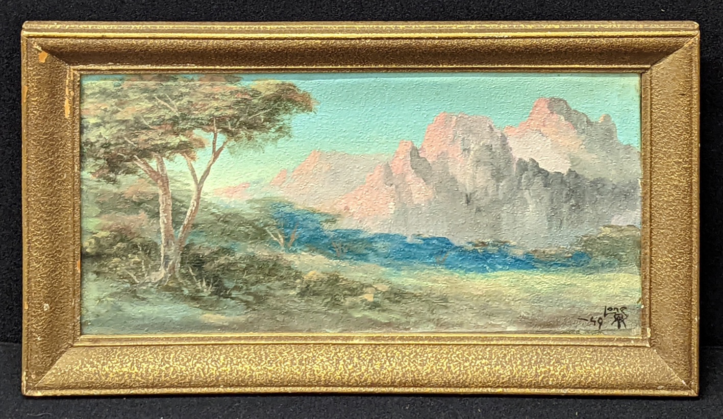 Mid 20th century Continental School, landscape scene, oil on canvas, signed lower right and dates, - Image 4 of 4