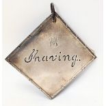 An Edwardian silver square shaped hanging (possibly a Christmas tree decoration) pierced with the