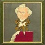 G.W.Paddy, portrait of a caricature, collage, signed in ink and dated 1910