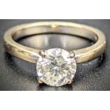 A diamond engagement ring, mounted on 18ct white gold, 1.1cts, 3g, size J