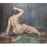 H.Wheatley (20th century British), Competition (Reclining nude), oil on canvas, H.51cm W.61cm