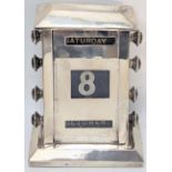 An early 20th century silver desk calendar, London hallmarks, H.14cm