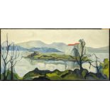 20th century British School, landscape scene, oil on board, unsigned