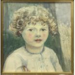 Late 19th century British School, portrait of a child, watercolour, indistinct signature under