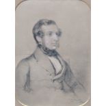 19th century British School, portrait of a gentleman, pastel with gouache, signed in pencil lower