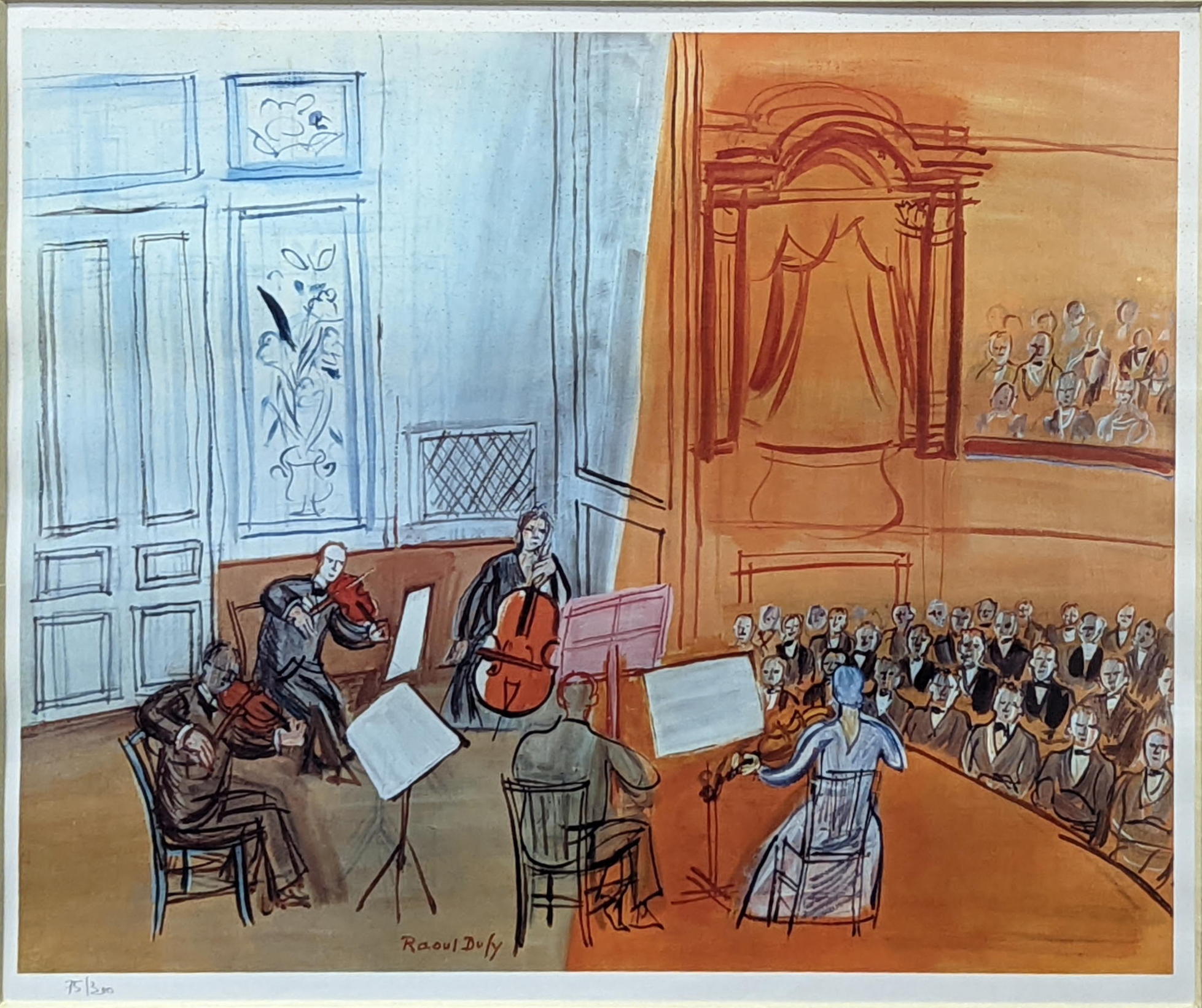 After Raoul Dufy (French, 1877-1953), Red Cello Quintet, print, numbered out of 300 in pencil, H.