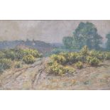 Early 20th century British School, landscape scene, pastel, H.31cm W.48cm