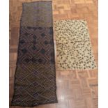 Two Raffia Congolese textiles, largest 170cm