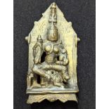 A 17th century Indian bronze Durga, H.10cm