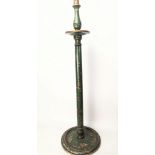 A large 18th or 19th century Kashmiri lacquered candlestick, H.110cm
