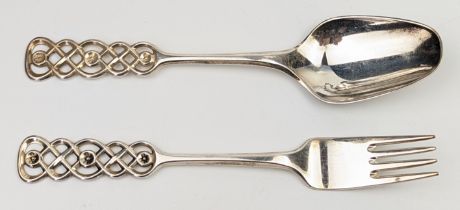 A David Anderson Norwegian silver fork and spoon, 78g, L.18cm