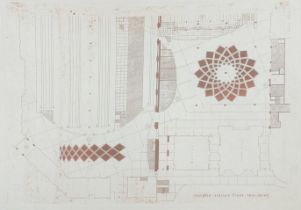 Tess Jaray RA, (British, b.1937), Victorian Station Floor, London, etching, full sheet H.46cm W.