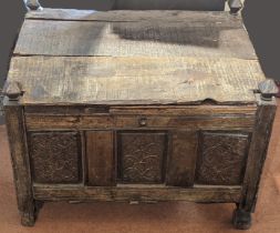 A carved African chest