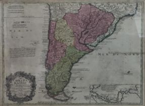 Typus Geographicus Chili Paraguay Freti Magellanici, Hormann Heirs map of South American, H.48cm W.