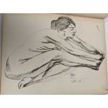 Henry J Glintenkamp (American, 1887-1946), sketchbook of 72 works of nudes, mostly ink drawings with