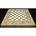 A large Syrian Khatamkari inlaid backgammon and chess board, 29cm x 49cm