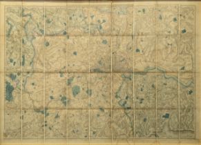 Davies s Map of the Environs of London, framed, H.80cm W.120cm