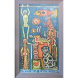 Karel Lek R.C.A. (Belgian/British), Toys, oil on board, signed lower right, artists details to