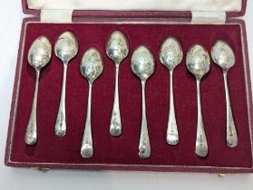 A cased set of I Love Liberty picture back teaspoons, hallmarked Sheffield, 1965, maker Francis