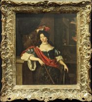 Johannes (Jan) Tielius (French, 1653-1719), portrait of a lady as Minerva, oil on canvas, signed