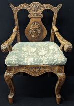 A Burmese chair carved