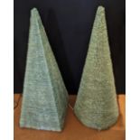 Two large Italian Murano glass pyramid lamps, H.103cm