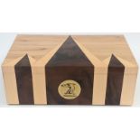 A Connaught (Hotel) cigar exchange box, Deco style with burr walnut veneer, H.7cm L.20cm D.12cm