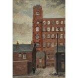 Roger Hampson (1925-1996), Farnworth Mill, oil on board, signed lower right, H.23cm W.15cm.