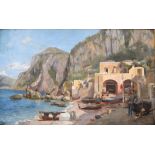 Augustus Tulk (ex 1885-1897), The Beach at Capri, oil on canvas, signed lower right A.Tulk and dated