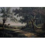 Ralph Jones (19th century British), a country landscape scene, oil on canvas, signed lower left, H.