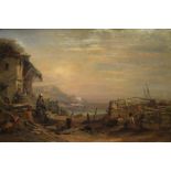 19th century Continental School, landscape study, oil on canvas, indistinctly signed lower left,