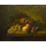 Late 19th/early 20th century Continental School, still life of fruit, oil on canvas, indistinctly