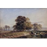 George Haydock Dodgson (1811-1880), country landscape scene, watercolour, H.19cm W.29cm, Provenance: