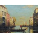 20th century Continental School, Venetian scene, oil on canvas, signed lower right M.Alsine? H.